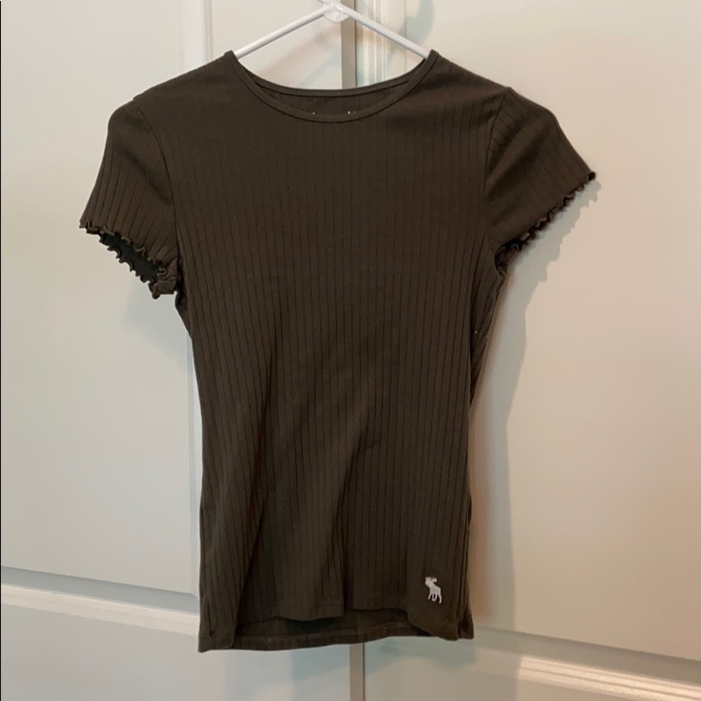 army green ridged tight shirt